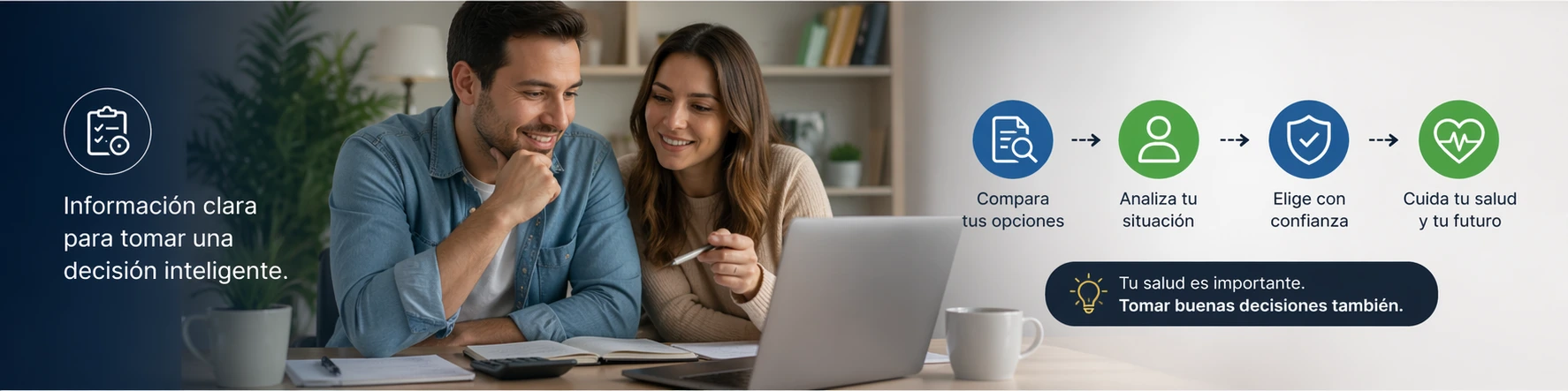 pareja evaluando si les conviene cambiarse de isapre en Chile revisando su plan de salud
