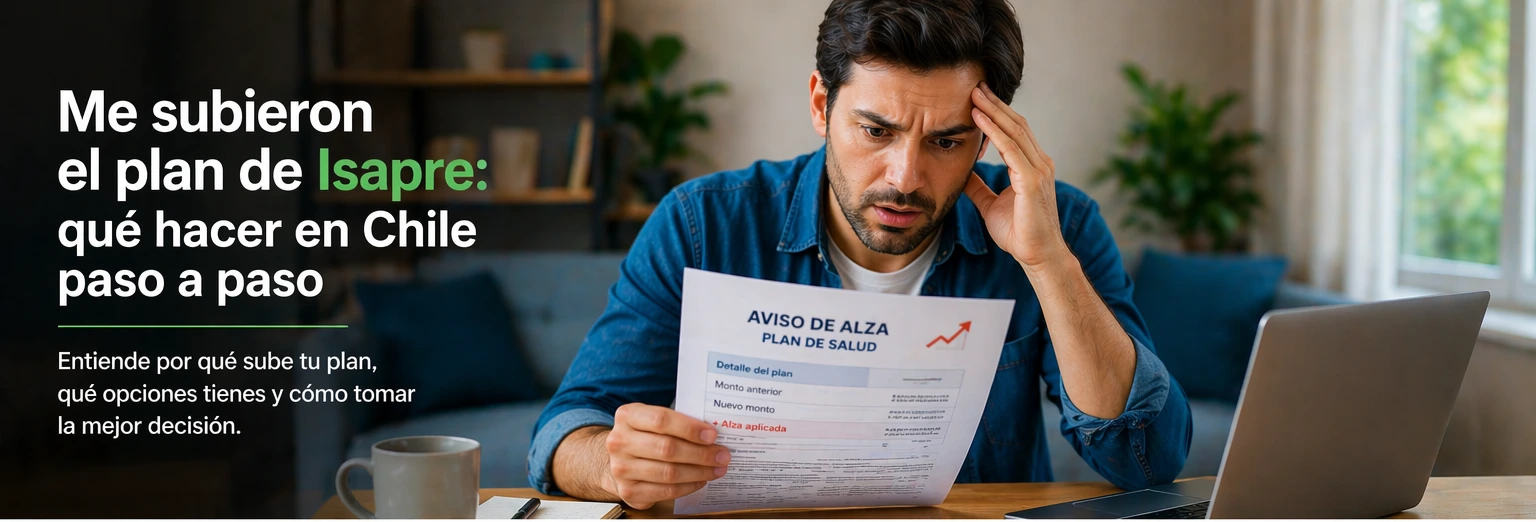 persona preocupada porque le subieron el plan de isapre en Chile revisando una cuenta de salud