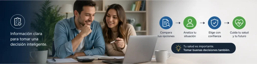 pareja comparando opciones de isapre y fonasa en Chile para tomar una decisión informada