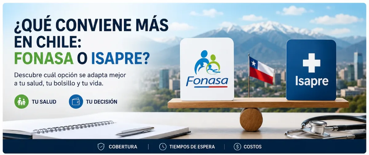 Comparación entre Fonasa e Isapre en Chile según cobertura, costos, salud y tiempos de atención.